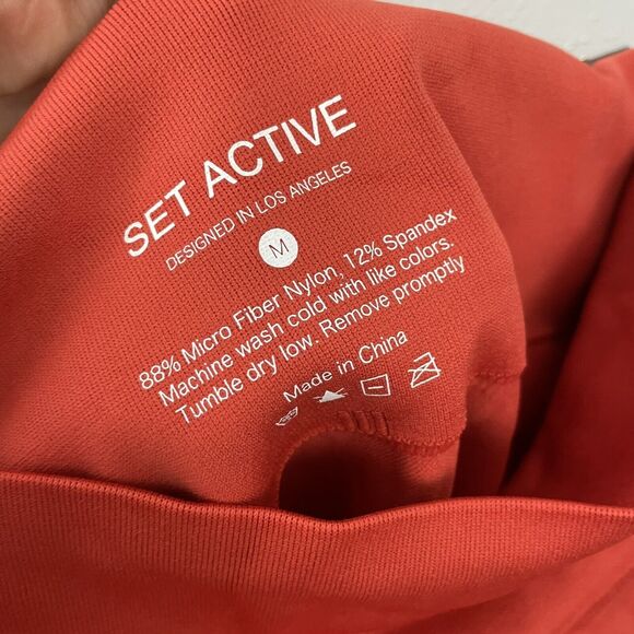 Set Active Womens Size Medium Seamless Bike Shorts Orange - Picture 3 of 3